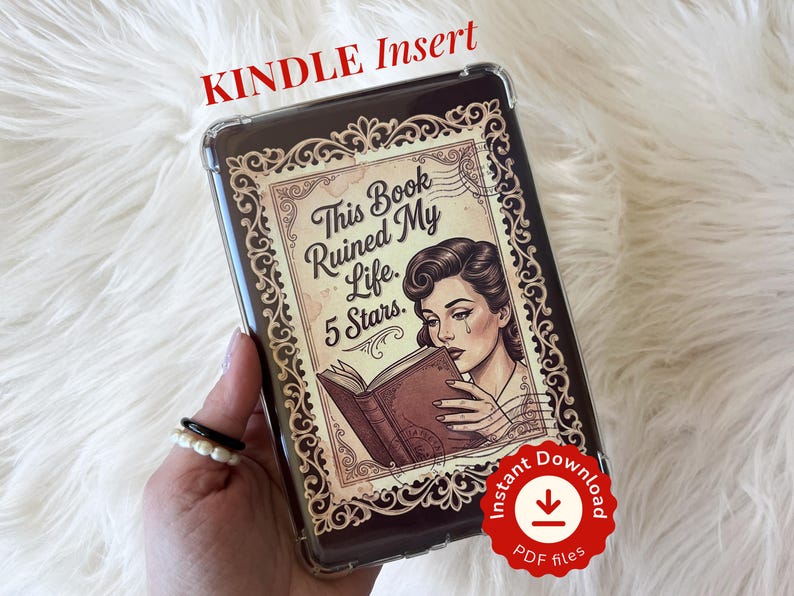 This Book Ruined My Life. 5 Stars. printable design in a clear Kindle case